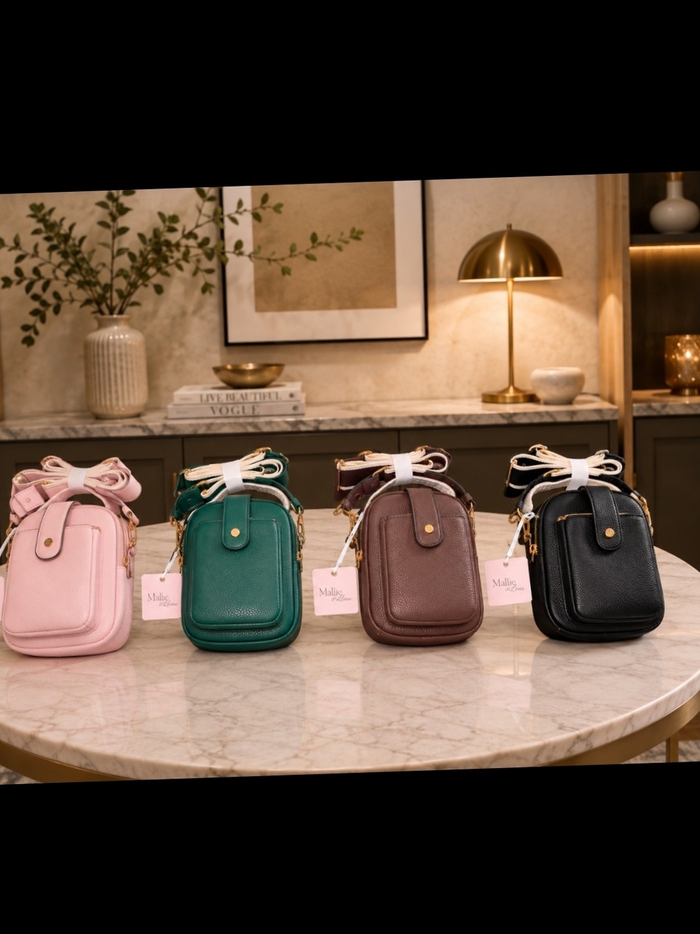 BRAND NEW - FAMOUS MALI & LILI BROWN MULTI COMPARTMENT CROSSBODY BAG